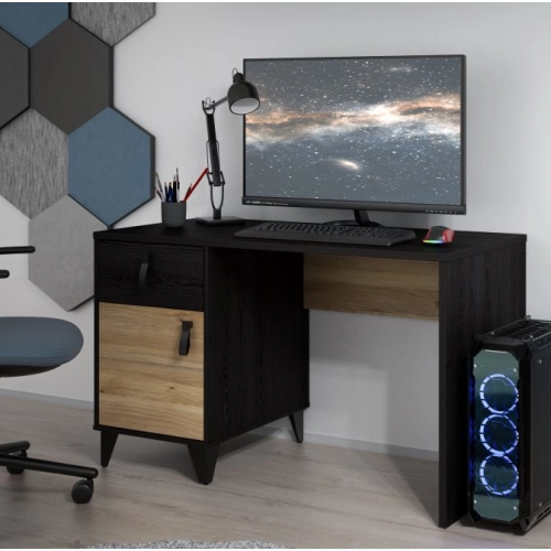 Biurko loftowe 120x60 cm z szufladą i szafką